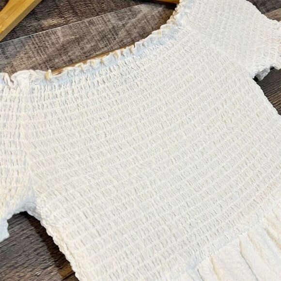 Art Class Girl’s White Smocked Tiered Dress M Knee Length Casual Spring - Picture 5 of 5